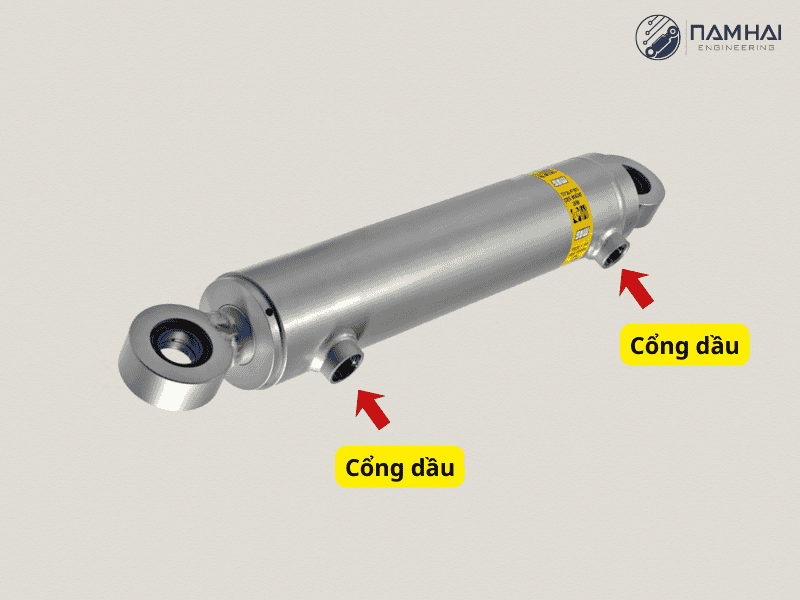 2 Cổng dầu ở xy lanh 2 chiều