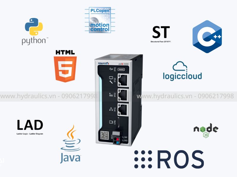 CtrlX hỗ trợ nhiều ngôn ngữ lập trình khác nhau